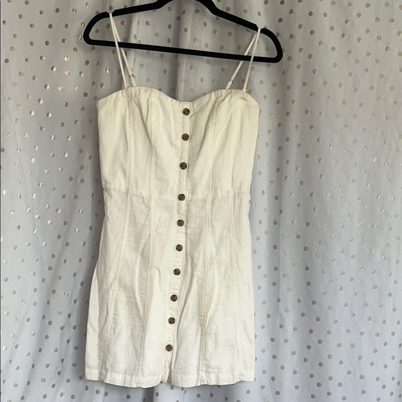 Kimchi Blue Cream Button-Front Mini Dress - Picture 1 of 14